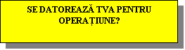 Text Box: SE DATOREAZĂ TVA PENTRU OPERAŢIUNE?